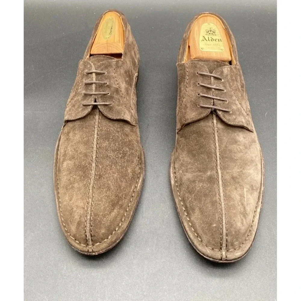 Mezlan Rusty Dark Brown Suede Leather  Oxford Dress Shoes Size 10 Damage Box Inc